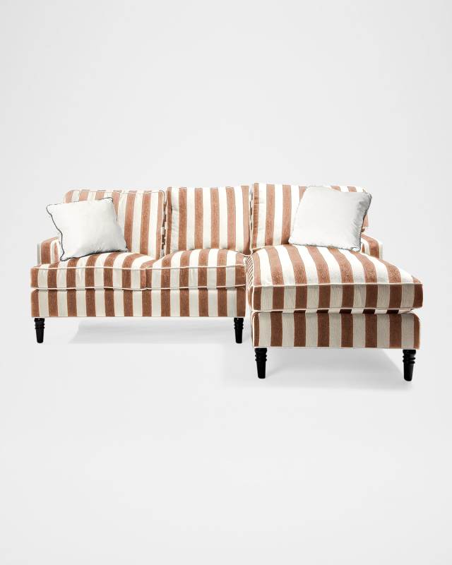Marquee Brown Stripe 2-Piece Right Arm Chaise Sectional